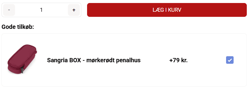 JEVA mersalgsfunktion på produktside