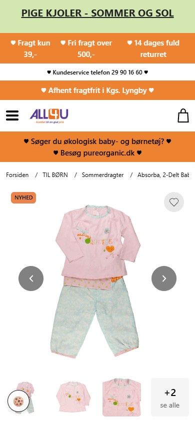 All4U produktside på mobil