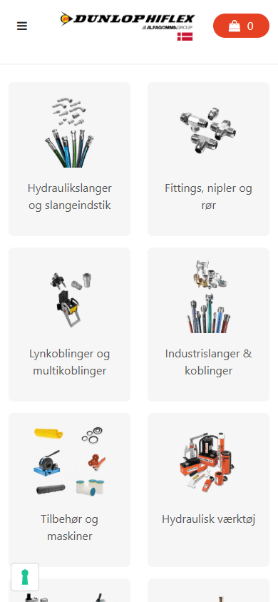 Dunlop Hiflex forside på mobil