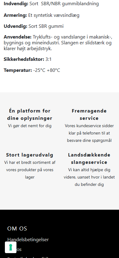 Dunlop Hiflex produktside på mobil